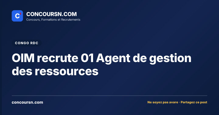 Illustration de l’article : OIM recrute 01 Agent de gestion des ressources