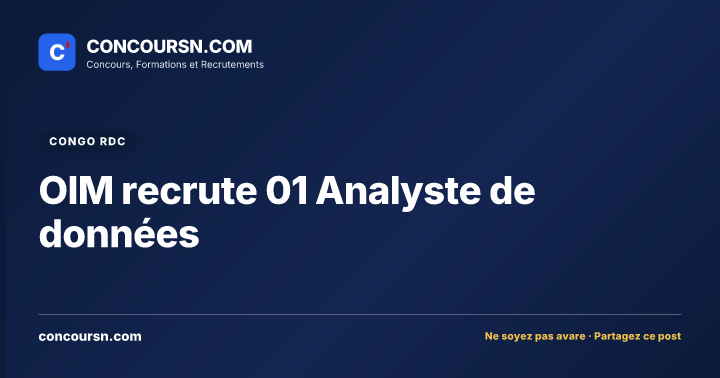 Illustration de l’article : OIM recrute 01 Analyste de données