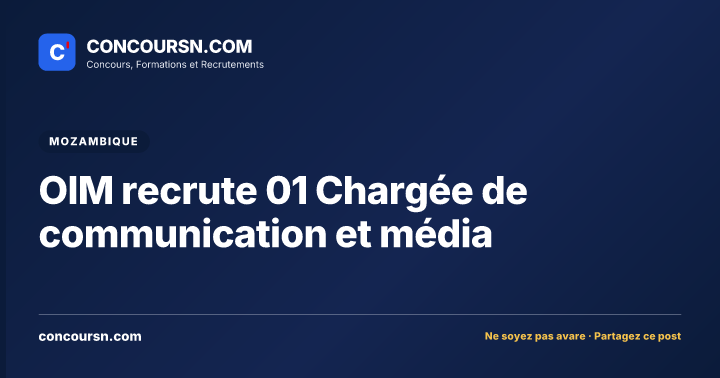 Illustration de l’article : OIM recrute 01 Chargée de communication et média
