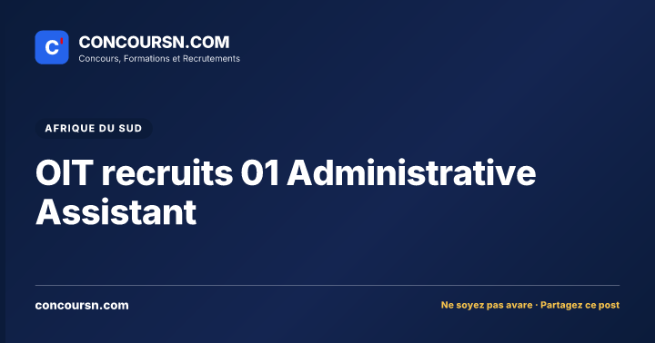 Illustration de l’article : OIT recruits 01 Administrative Assistant