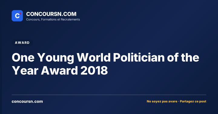 Illustration de l’article : One Young World Politician of the Year Award 2018