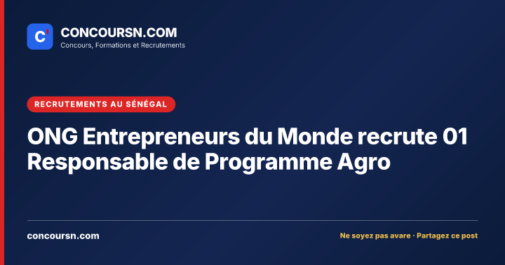 Illustration de l’article : ONG Entrepreneurs du Monde recrute 01 Responsable de Programme Agro