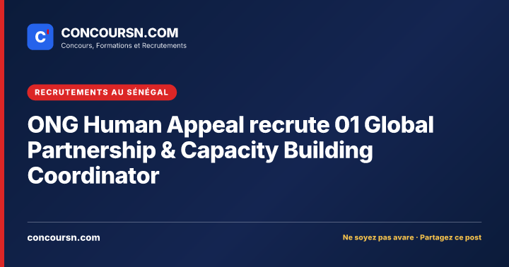 Illustration de l’article : ONG Human Appeal recrute 01 Global Partnership & Capacity Building Coordinator