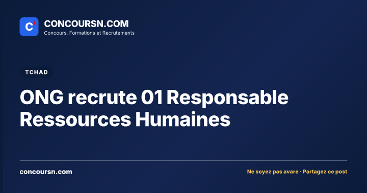 Illustration de l’article : ONG recrute 01 Responsable Ressources Humaines