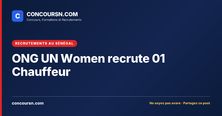 Illustration de l’article : ONG UN Women recrute 01 Chauffeur