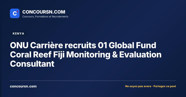 Illustration de l’article : ONU Carrière recruits 01 Global Fund Coral Reef Fiji Monitoring & Evaluation Consultant