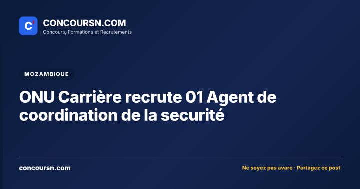 Illustration de l’article : ONU Carrière recrute 01 Agent de coordination de la securité