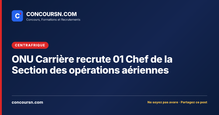 Illustration de l’article : ONU Carrière recrute 01 Chef de la Section des opérations aériennes