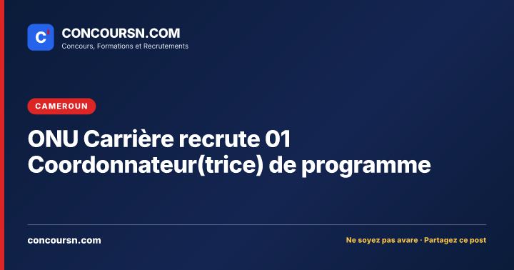 Illustration de l’article : ONU Carrière recrute 01 Coordonnateur(trice) de programme