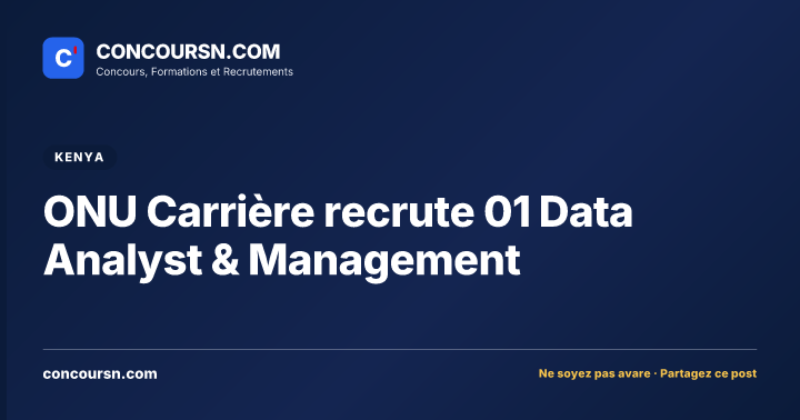 Illustration de l’article : ONU Carrière recrute 01 Data Analyst & Management
