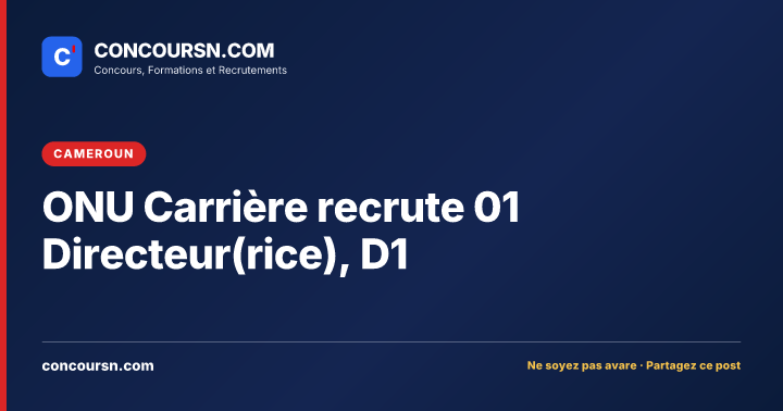 Illustration de l’article : ONU Carrière recrute 01 Directeur(rice), D1