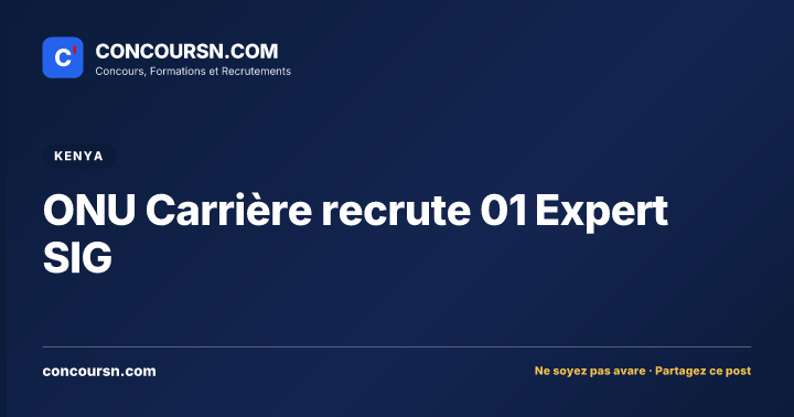 Illustration de l’article : ONU Carrière recrute 01 Expert SIG