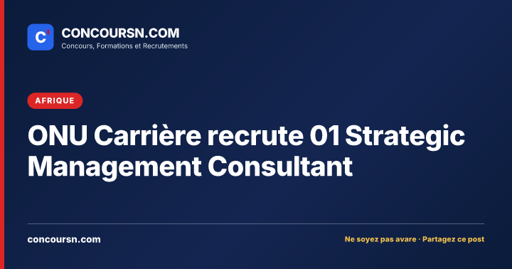 Illustration de l’article : ONU Carrière recrute 01 Strategic Management Consultant