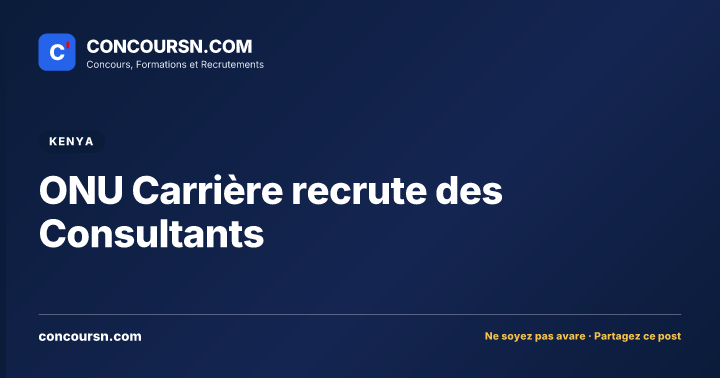 Illustration de l’article : ONU Carrière recrute des Consultants
