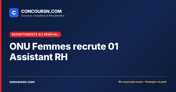 Illustration de l’article : ONU Femmes recrute 01 Assistant RH