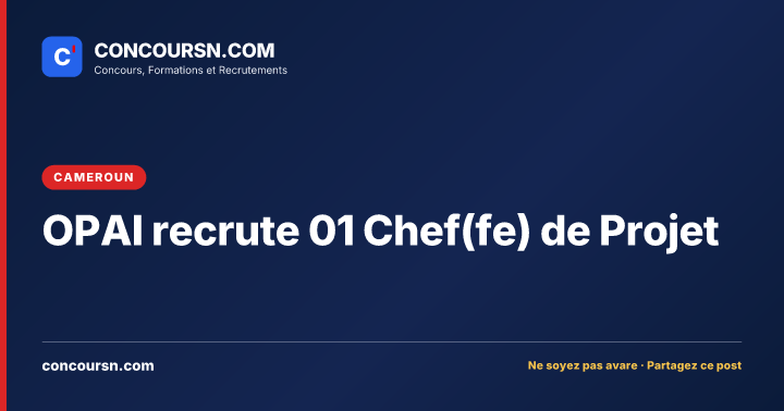 Illustration de l’article : OPAI recrute 01 Chef(fe) de Projet