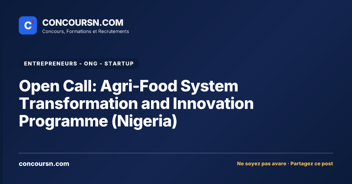 Illustration de l’article : Open Call: Agri-Food System Transformation and Innovation Programme (Nigeria)