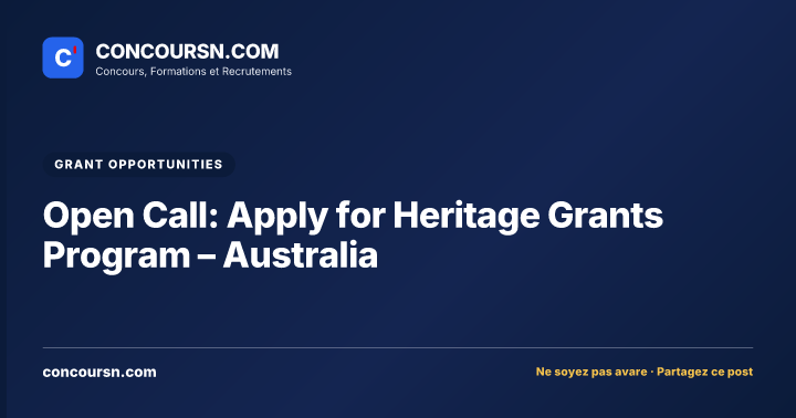 Illustration de l’article : Open Call: Apply for Heritage Grants Program – Australia
