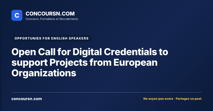 Illustration de l’article : Open Call for Digital Credentials to support Projects from European Organizations