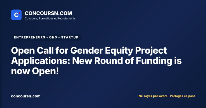 Illustration de l’article : Open Call for Gender Equity Project Applications: New Round of Funding is now Open!