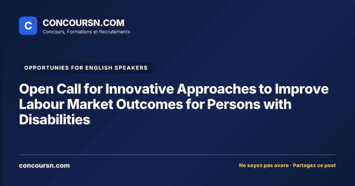 Illustration de l’article : Open Call for Innovative Approaches to Improve Labour Market Outcomes for Persons with Disabilities