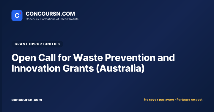 Illustration de l’article : Open Call for Waste Prevention and Innovation Grants (Australia)