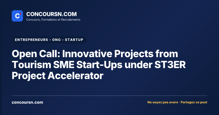 Illustration de l’article : Open Call: Innovative Projects from Tourism SME Start-Ups under ST3ER Project Accelerator