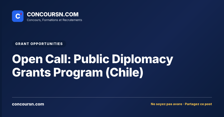 Open Call: Public Diplomacy Grants Program (Chile)