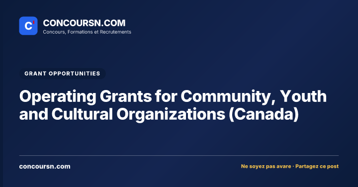Illustration de l’article : Operating Grants for Community, Youth and Cultural Organizations (Canada)