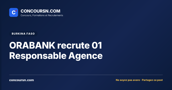 Illustration de l’article : ORABANK recrute 01 Responsable Agence