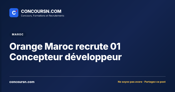 Illustration de l’article : Orange Maroc recrute 01 Concepteur développeur