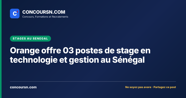 Illustration de l’article : Orange offre 03 postes de stage en technologie et gestion au Sénégal