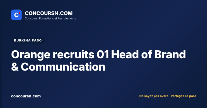 Orange recruits 01 Head of Brand & Communication