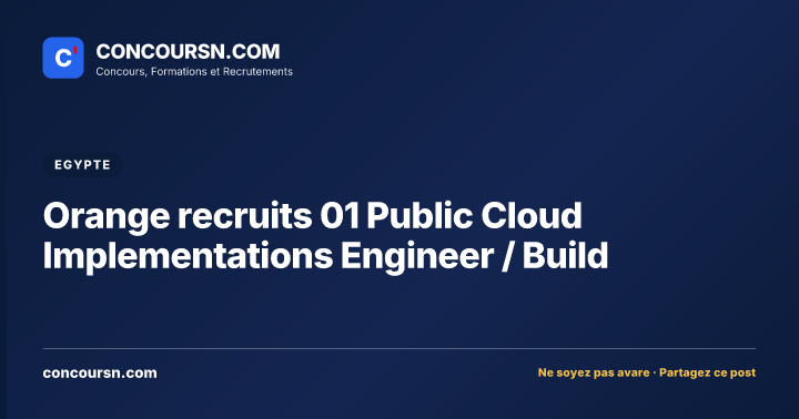 Orange recruits 01 Public Cloud Implementations Engineer / Build