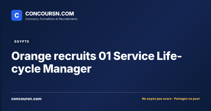 Orange recruits 01 Service Life-cycle Manager