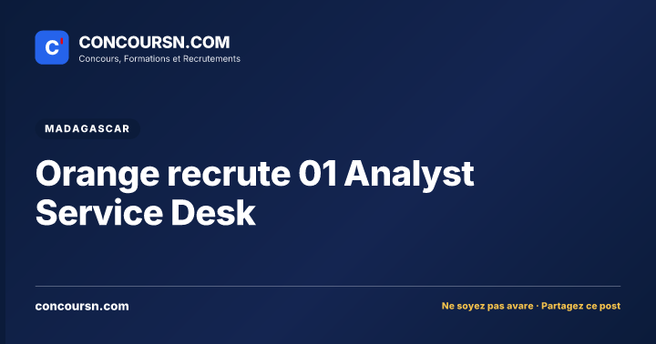 Illustration de l’article : Orange recrute 01 Analyst Service Desk