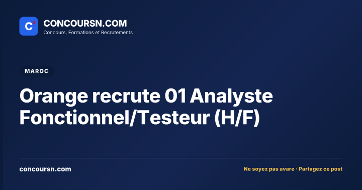 Illustration de l’article : Orange recrute 01 Analyste Fonctionnel/Testeur (H/F)