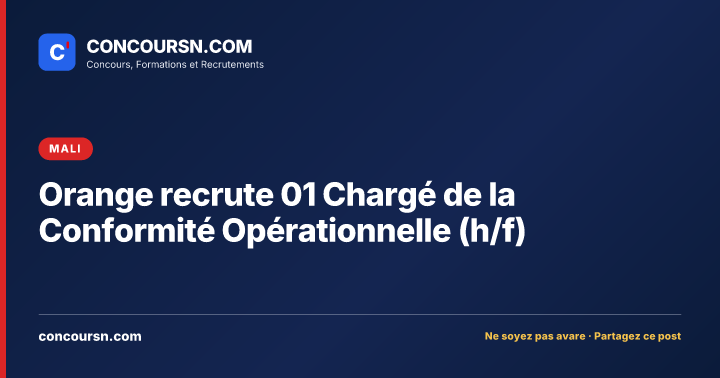 Illustration de l’article : Orange recrute 01 Chargé de la Conformité Opérationnelle (h/f)