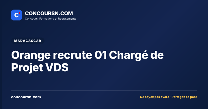 Illustration de l’article : Orange recrute 01 Chargé de Projet VDS
