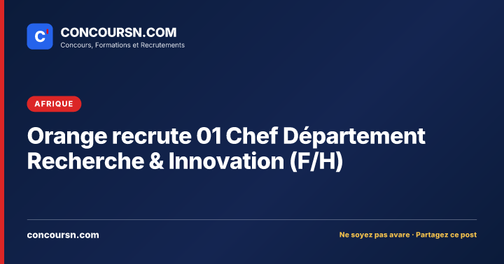 Illustration de l’article : Orange recrute 01 Chef Département Recherche & Innovation (F/H)