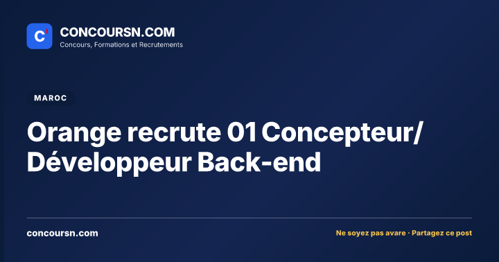 Illustration de l’article : Orange recrute 01 Concepteur/Développeur Back-end