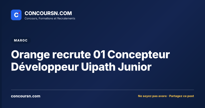 Illustration de l’article : Orange recrute 01 Concepteur Développeur Uipath Junior