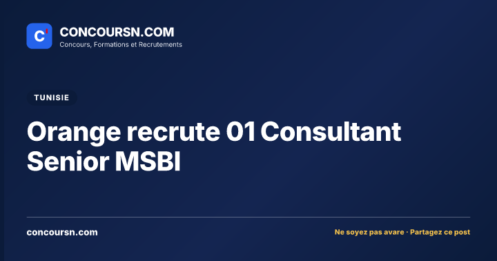 Illustration de l’article : Orange recrute 01 Consultant Senior MSBI