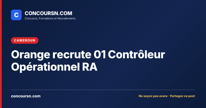 Illustration de l’article : Orange recrute 01 Contrôleur Opérationnel RA