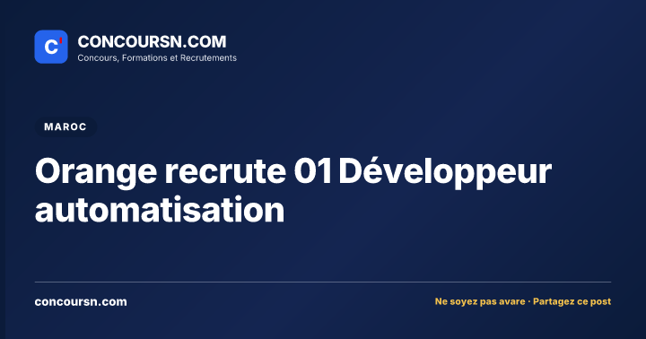 Illustration de l’article : Orange recrute 01 Développeur automatisation