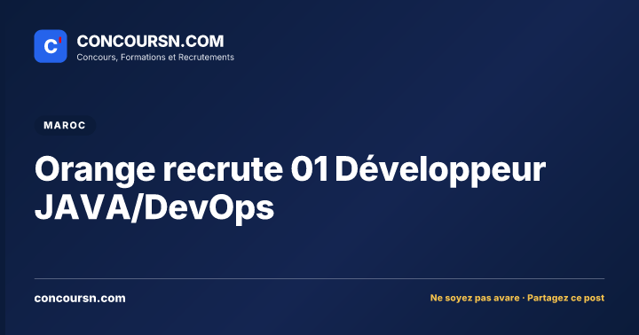 Illustration de l’article : Orange recrute 01 Développeur JAVA/DevOps