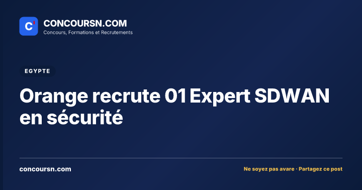 Illustration de l’article : Orange recrute 01 Expert SDWAN en sécurité