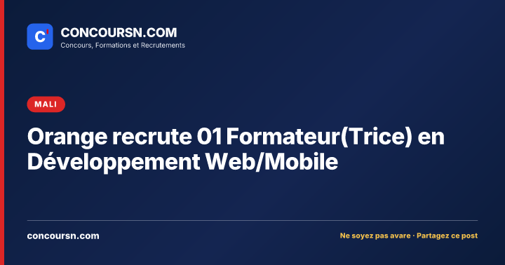 Illustration de l’article : Orange recrute 01 Formateur(Trice) en Développement Web/Mobile