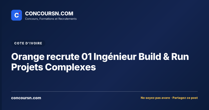 Illustration de l’article : Orange recrute 01 Ingénieur Build & Run Projets Complexes