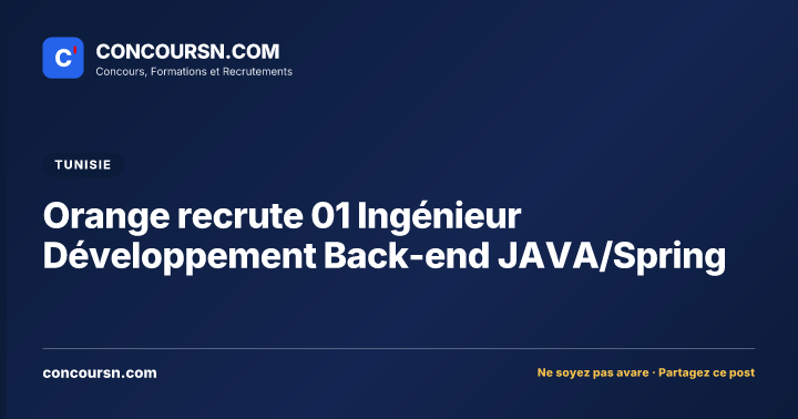 Illustration de l’article : Orange recrute 01 Ingénieur Développement Back-end JAVA/Spring